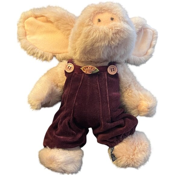 Vtg BOYDS BEARS "Primrose Pig" Purple Overalls Jointed Collectible Plush 10" T - Picture 8 of 16